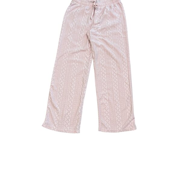 PJ Salvage Women's Pink Verry Terry Velvet Pajama Set Plush Cozy Loungewear M - Picture 6 of 9